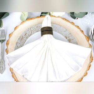 Dinner Napkins Set 5 White Oversized Commercial Grade Cotton Napkins 25x29